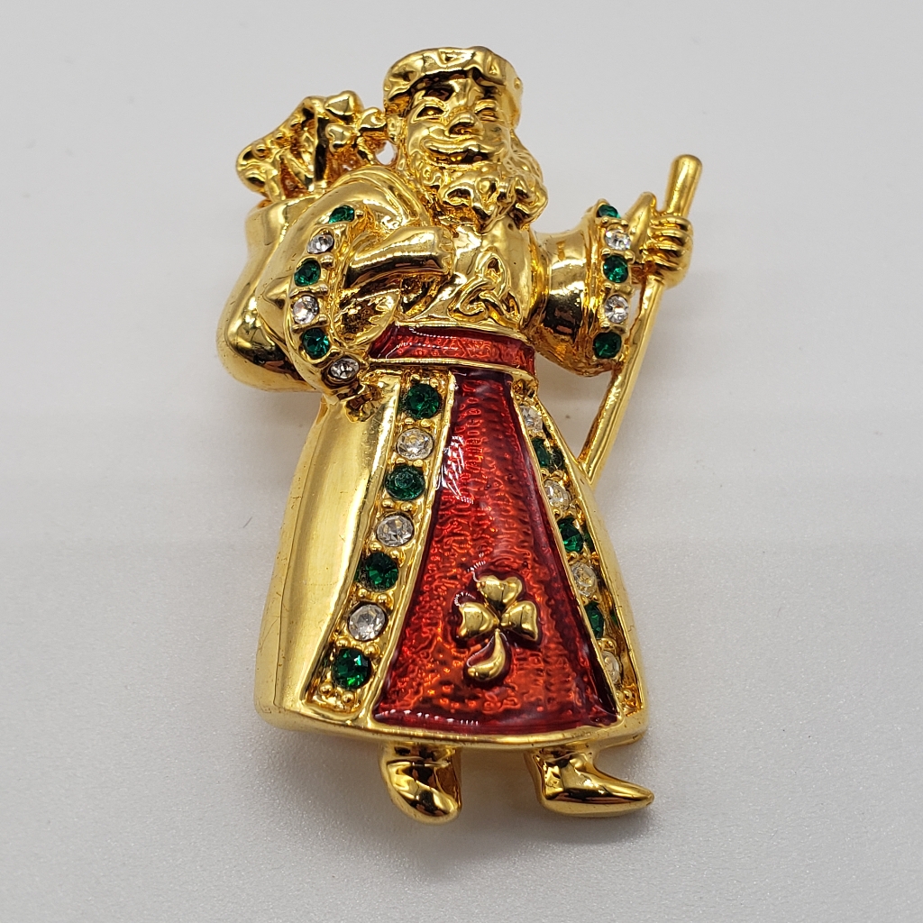 Solvar Irish Jewelry Father Christmas Enamel Pin 55$